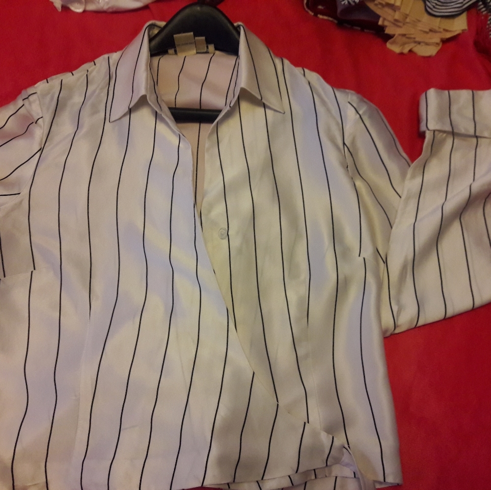 Patrick Christopher Silk 1 Buttons Up Wrap Shirt … - image 8